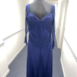 WILLA HAN NAVY LONG SLEEVE MOTHER OF BRIDE/SPECIAL OCCASION DRESS NWT